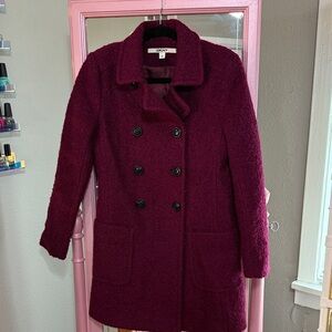 DKNY Women's Rich Wine Pea Coat